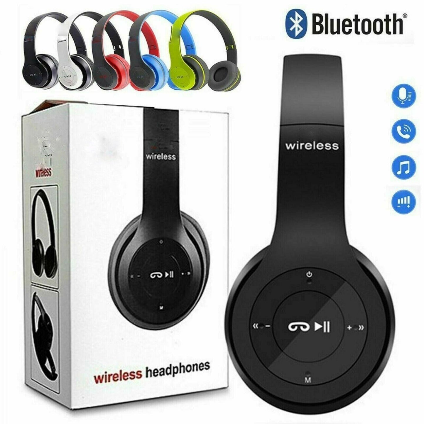 Wireless Bluetooth Headphones with Noise Cancelling Over-Ear Earphones 5.1