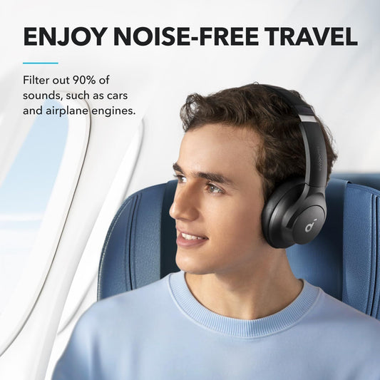 High-Quality Soundcore by Anker Q20i Hybrid Active Noise Cancelling Foldable Headphones – 40H Battery Life, App Control & Hi-Res Audio - Ear Comfort