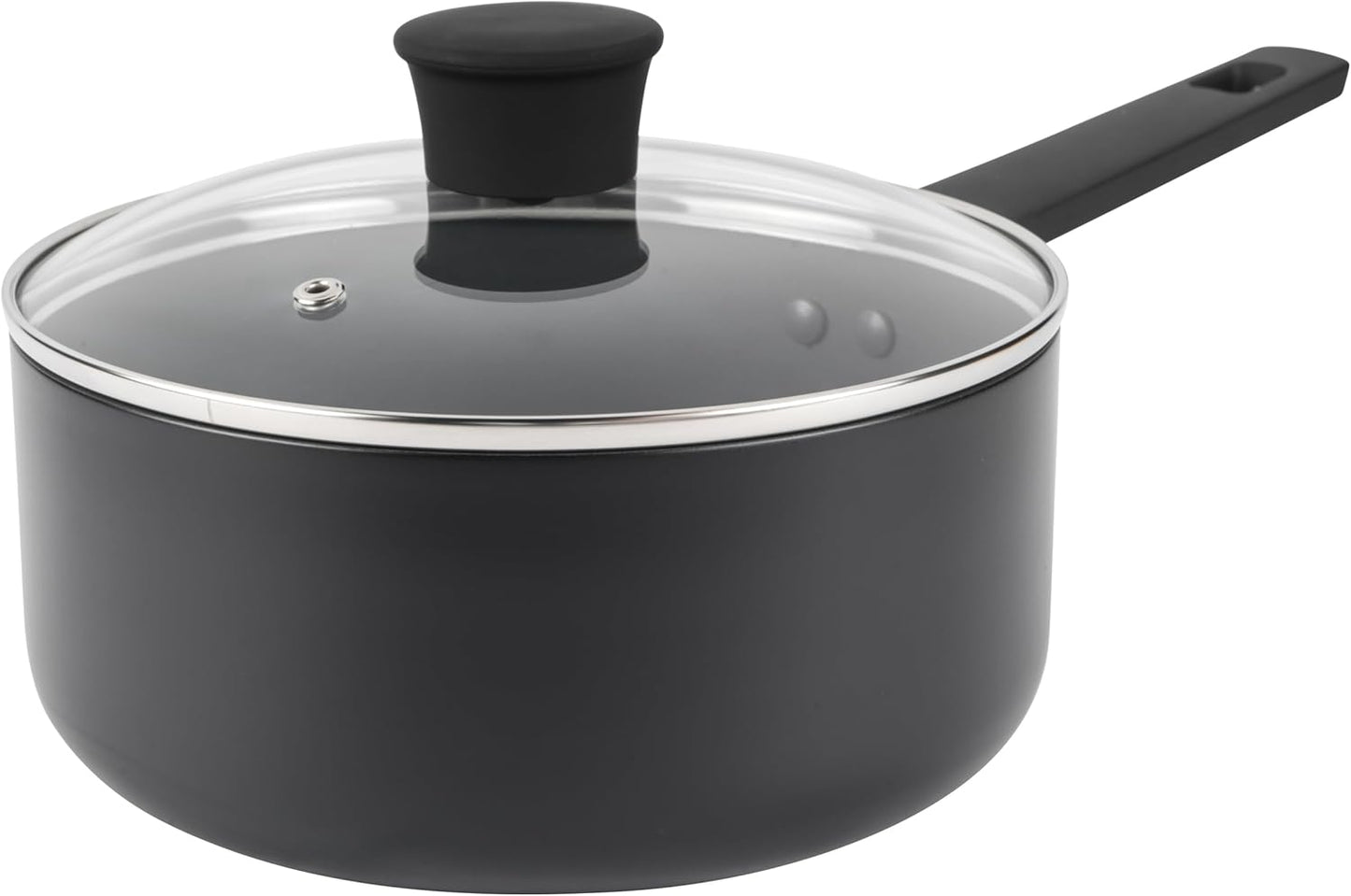 Russell Hobbs Shield 20 Cm Saucepan – Non-Stick Coating 10X Tougher*, Induction Suitable Cooking Pot, Tempered Glass Lid, Pressed Aluminium Casserole, Easy to Clean, Soft-Touch Handle