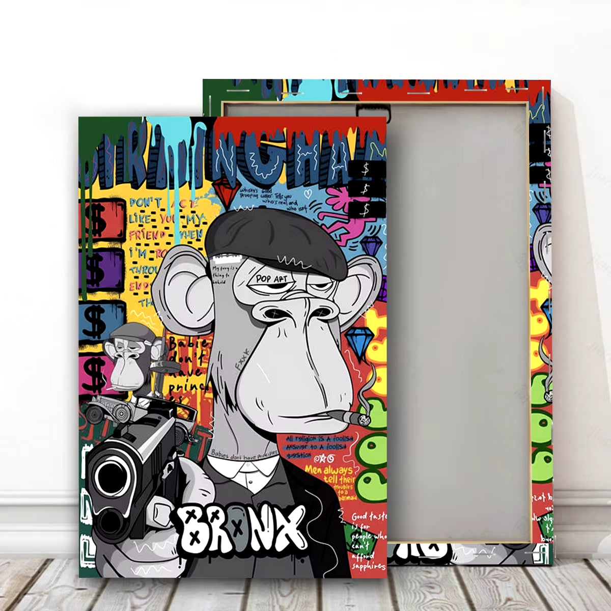 Abstract Graffiti Banksy Pop Art Poster - Framed Canvas Painting for Nordic Living Room Wall Decor