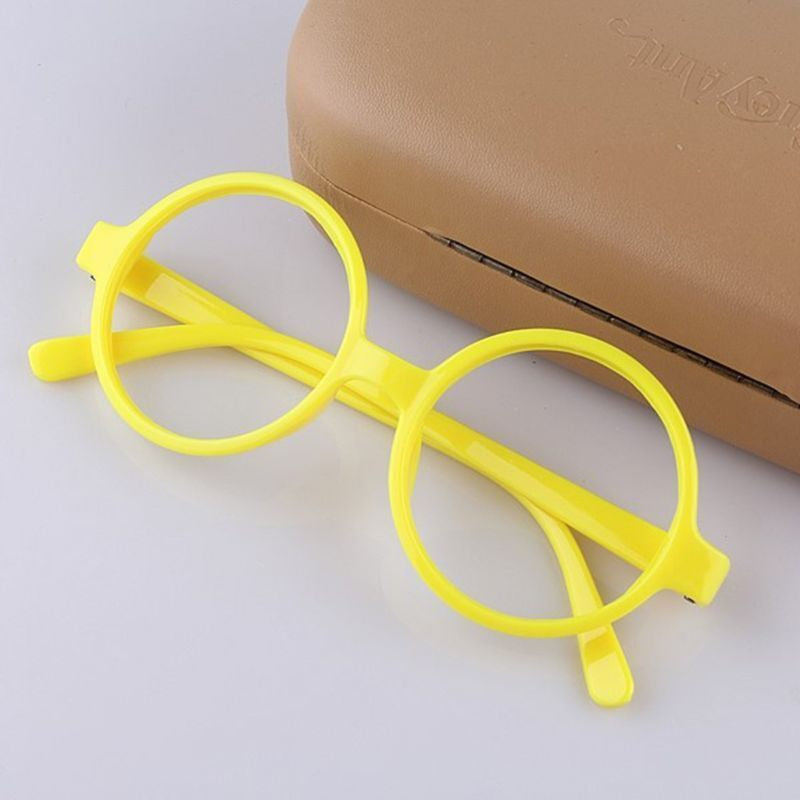 Retro Nerd Style Cute Baby round Glasses Frame No Lenses Candy Color Plastic