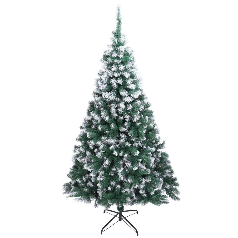 New 7FT Christmas Tree Artificial 870 Branches Xmas Snow Tips Decorated Tree
