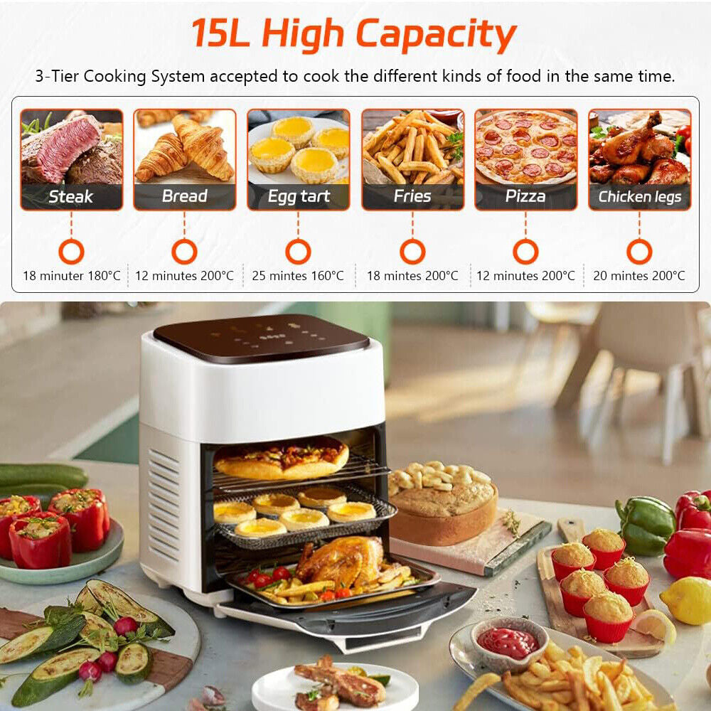Air Fryer 15L Digital Kitchen Oven - Healthy Frying Made Easy