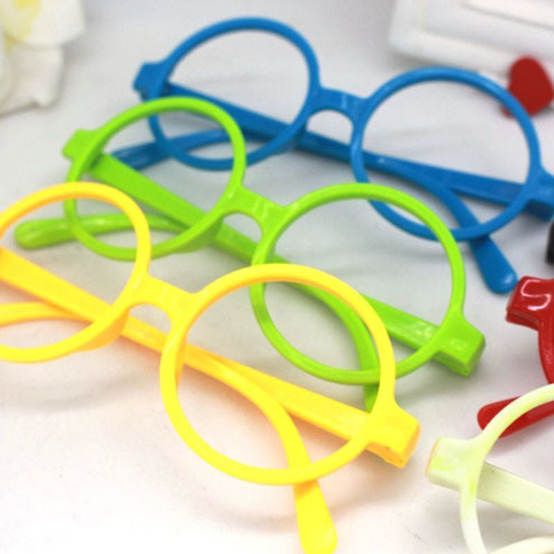 Retro Nerd Style Cute Baby round Glasses Frame No Lenses Candy Color Plastic
