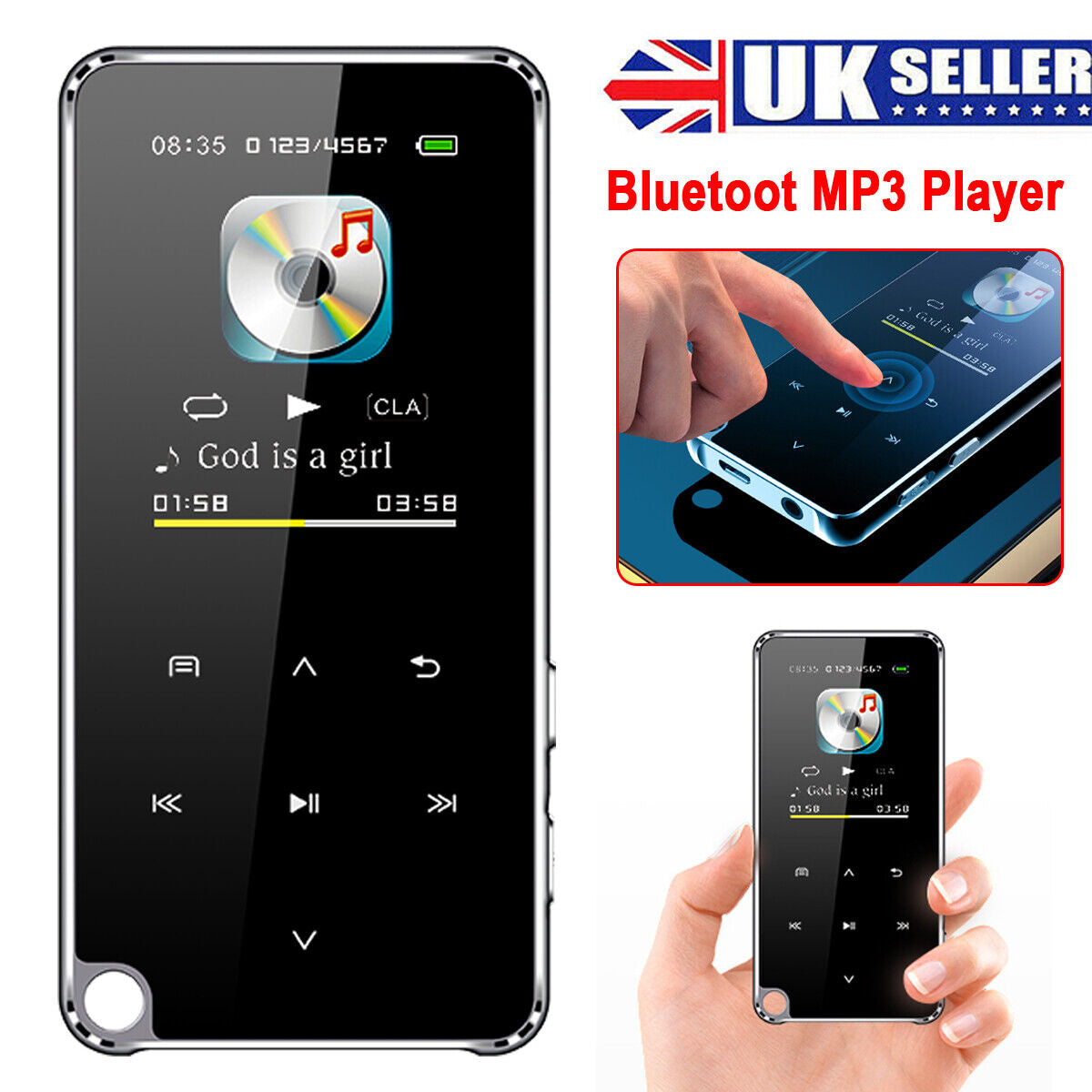 1.8" Screen Bluetooth MP3 MP4 Player with FM Radio and Recorder