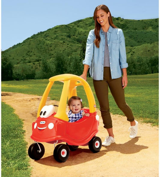Cozy Coupe Car, Kids Rideon Foot to Floor Slider, Mini Vehicle Push Car with Real Working Horn, Clicking Ignition Switch & Petrol Cap, for Ages 18 Months Plus