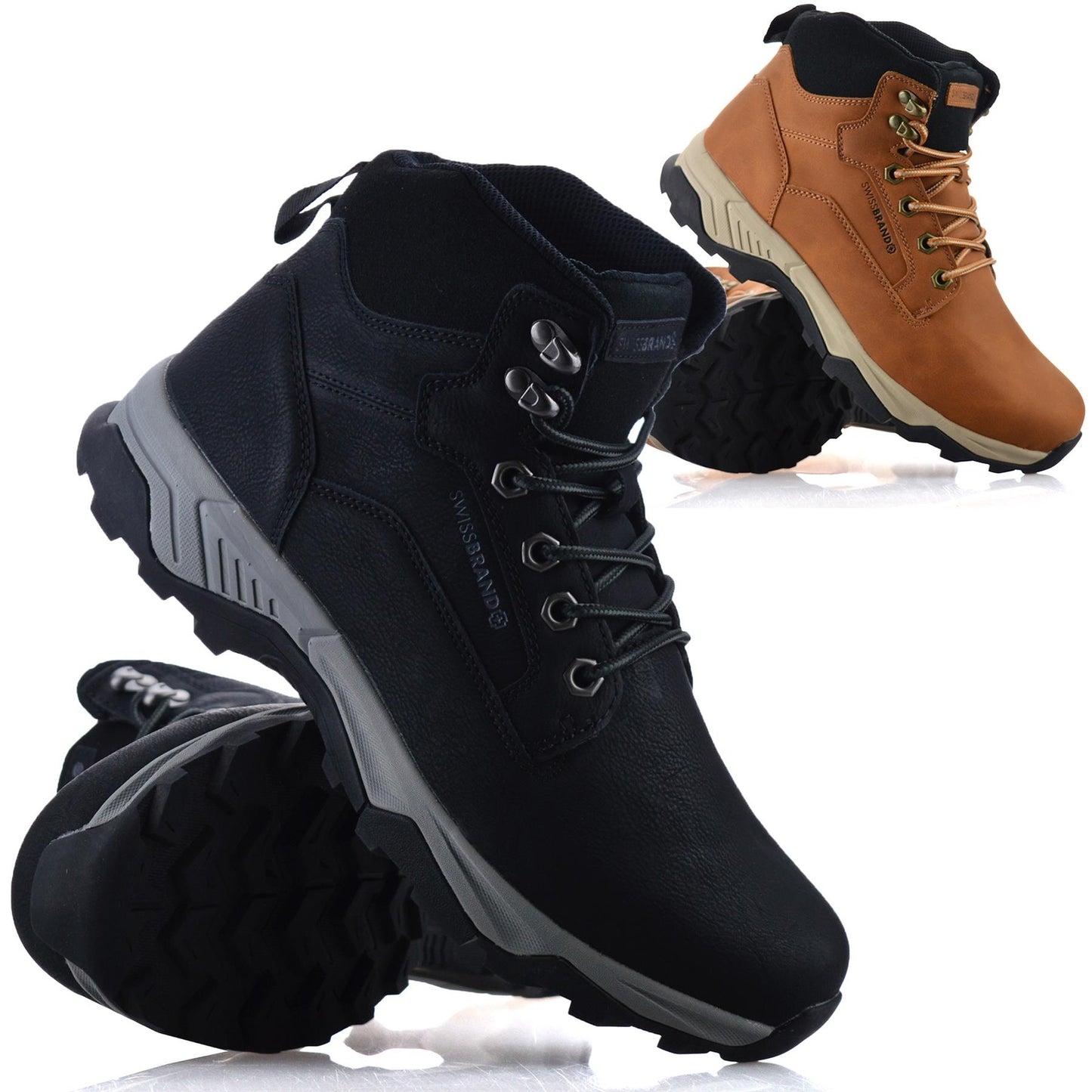Mens Walking Hiking Memory Foam Lace up Casual Ankle Boots Trainers Shoes Size