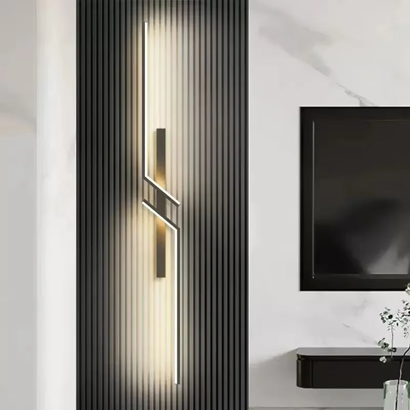 Modern Minimalist LED Wall Lamp – Long Bar Sconce for Living Room, Bedroom, Bedside, and Background Lighting – Sleek Home Decor Interior Light
