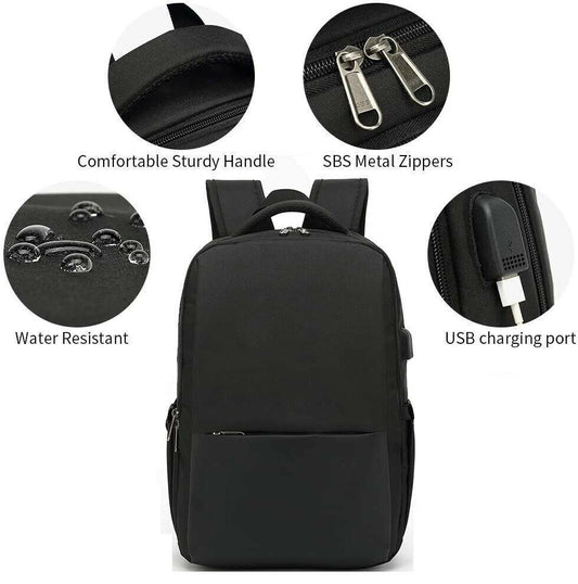 Waterproof Unisex Backpack Bag School Travel Laptop Bags USB Charging Port