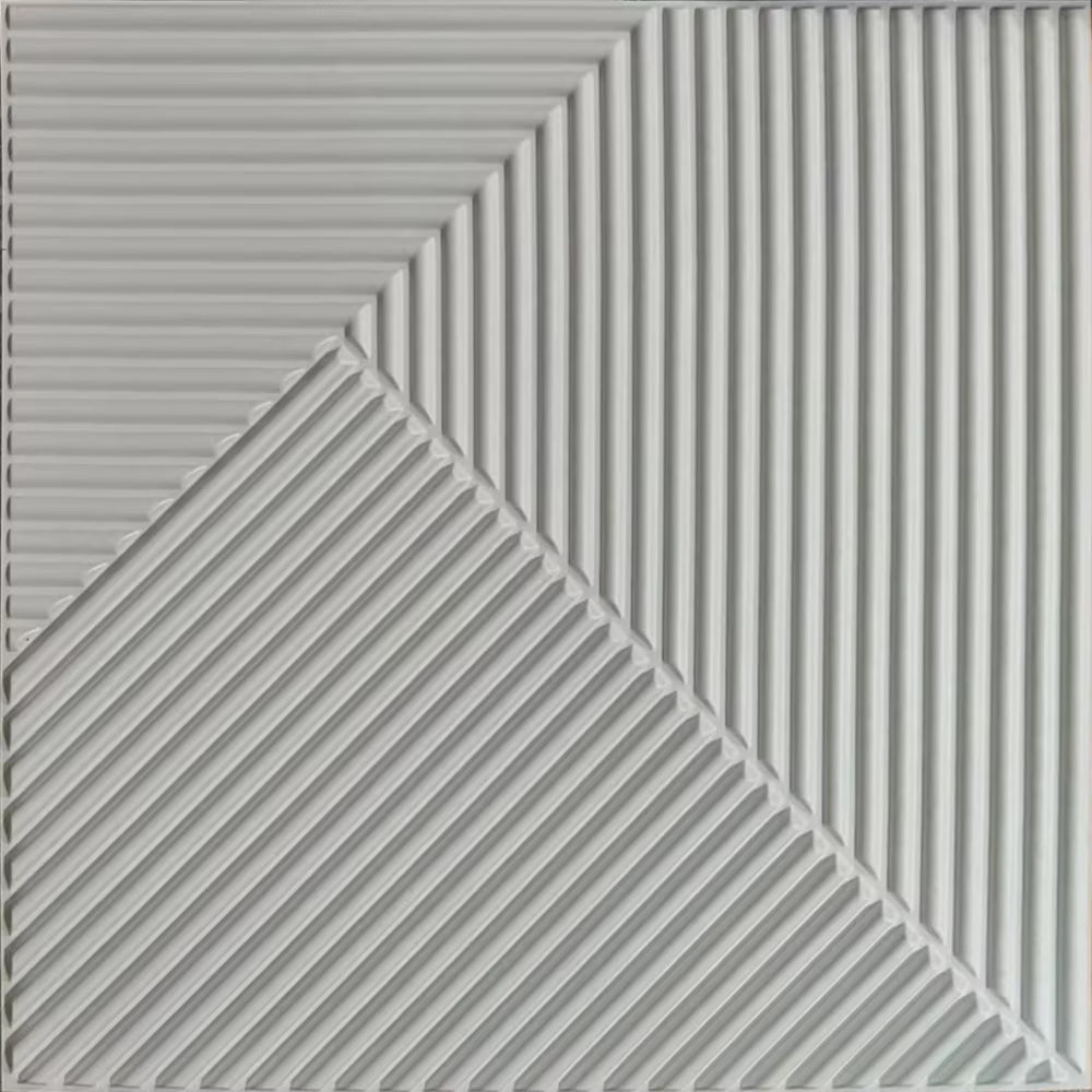 10Pcs Diamond Design Decorated 3D Wallpanel, 30Cmx30Cm Matte White/Black, Diy Home Decoration Wallboard