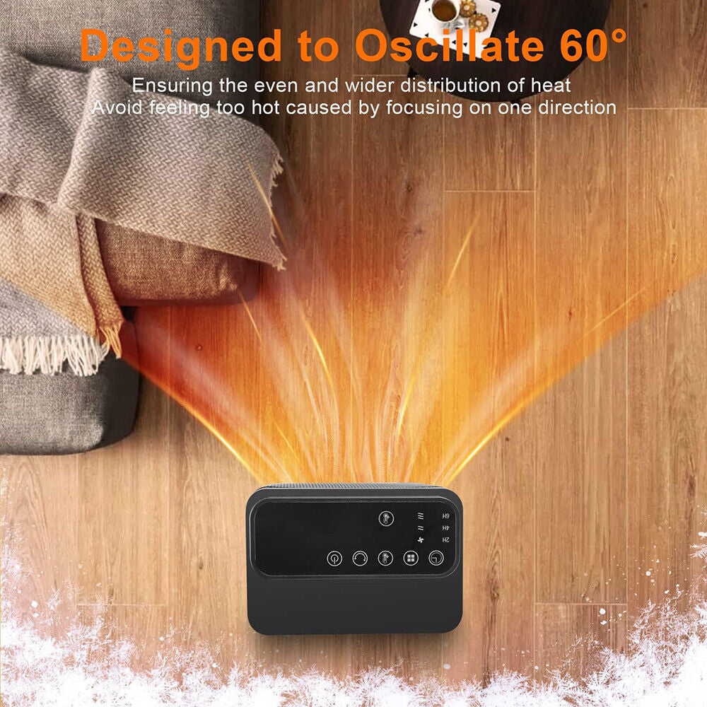 Electric Ceramic Space Heater 1500W with Remote, Timer, and Safety Features – PTC Technology