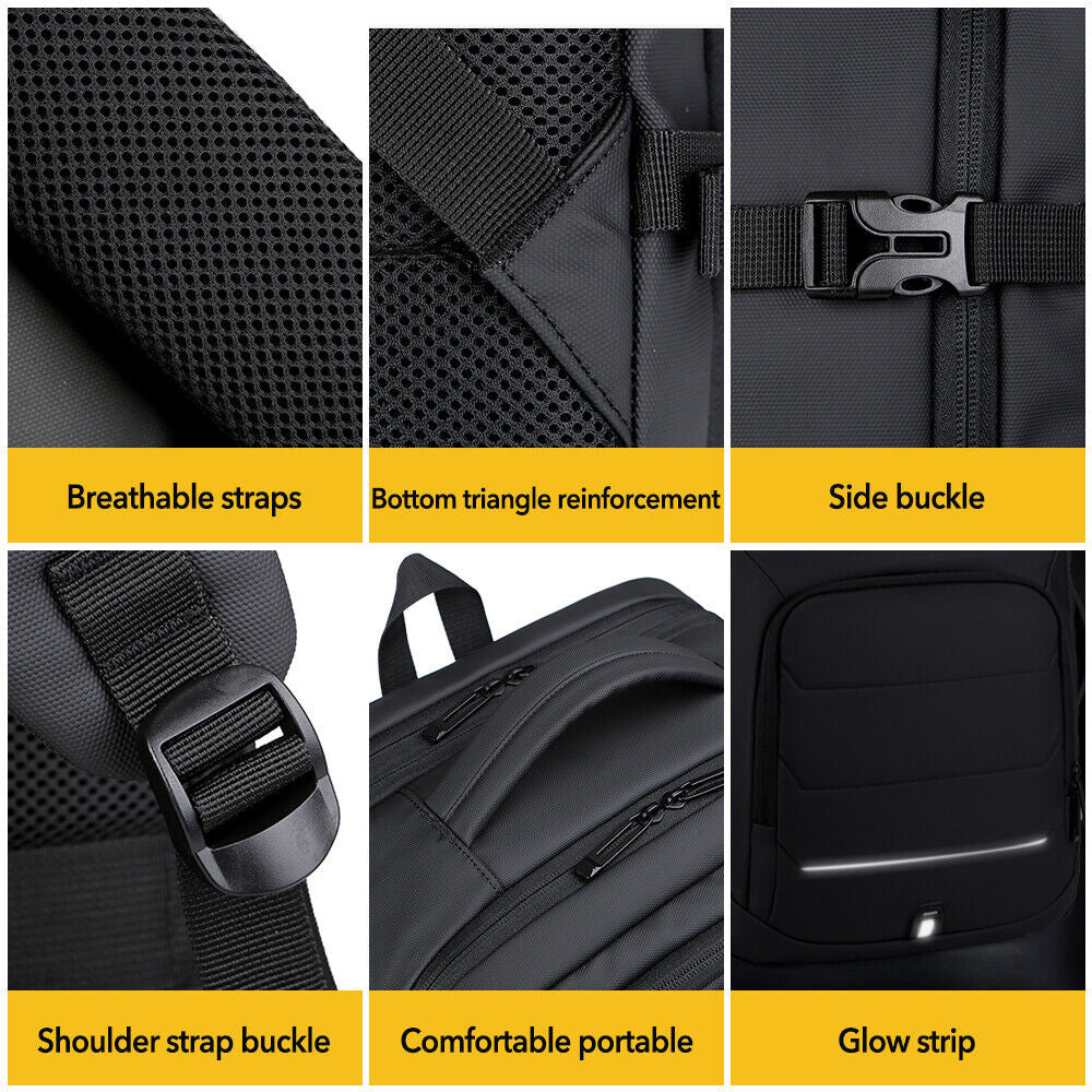 Expandable 50L Travel Laptop Backpack – TSA Flight Approved, Waterproof School & Travel Bag with USB Charging Port