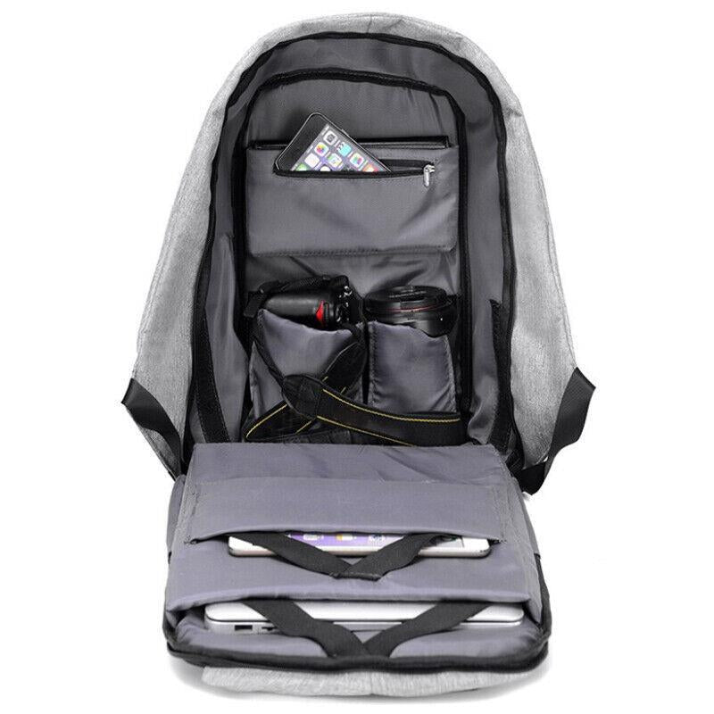 USB Charging Port Unisex Anti-Theft Backpack Laptop Travel Large School Bag
