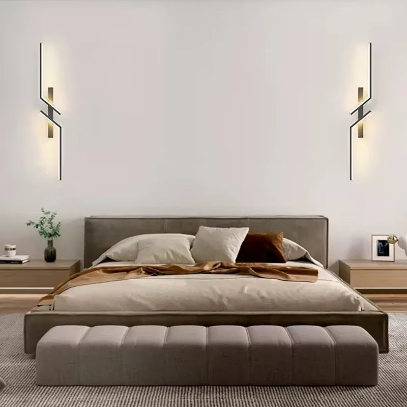 Modern Minimalist LED Wall Lamp – Long Bar Sconce for Living Room, Bedroom, Bedside, and Background Lighting – Sleek Home Decor Interior Light