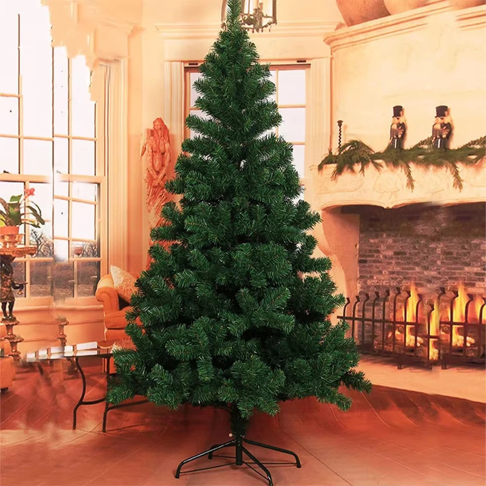 2.1M Christmas Tree with 800 Tips Folding Stable Metal Stand Fast Assemble Flame Retardant PVC Green Artificial Christmas