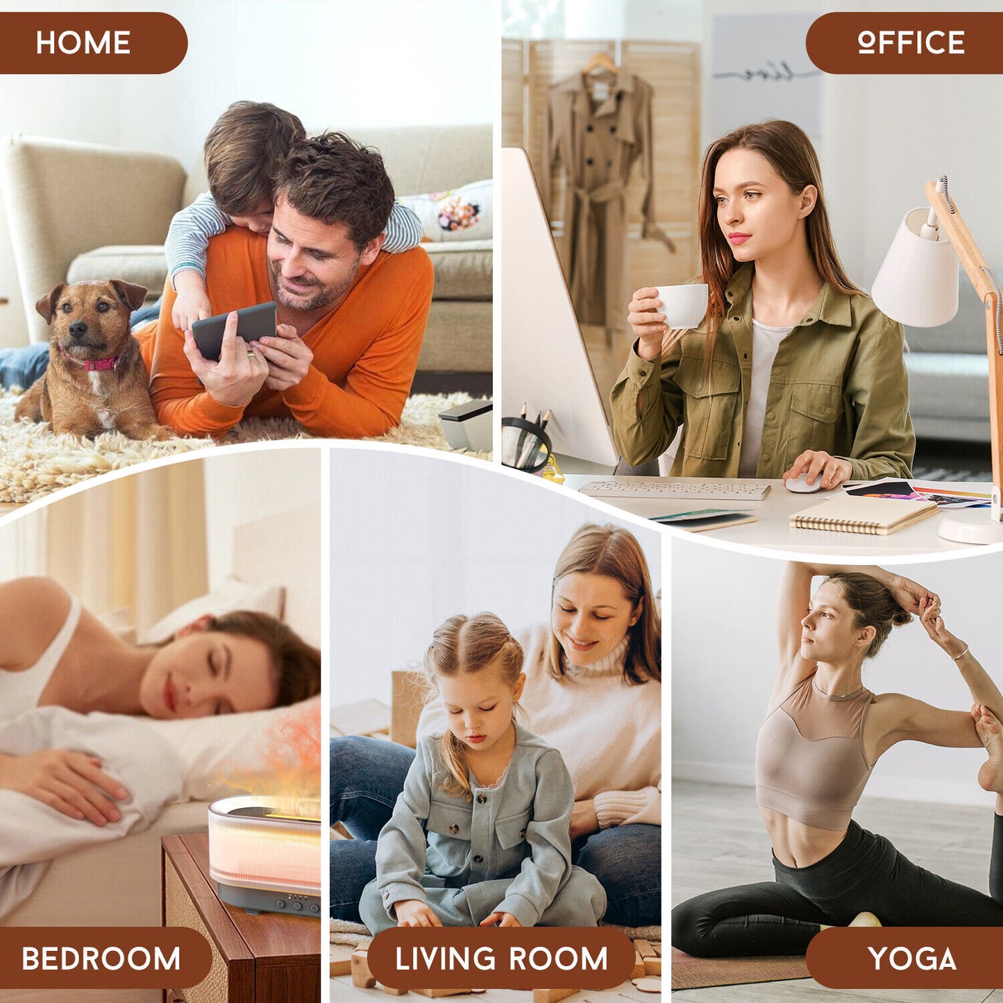 Humidifier Aroma Diffuser Humidifier Ultrasonic Essential Oil Aromatherapy