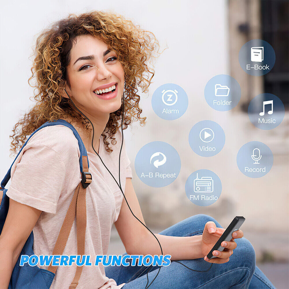 Support 128GB Bluetooth MP4/MP3 Lossless Music Player FM Radio Recorder Sport