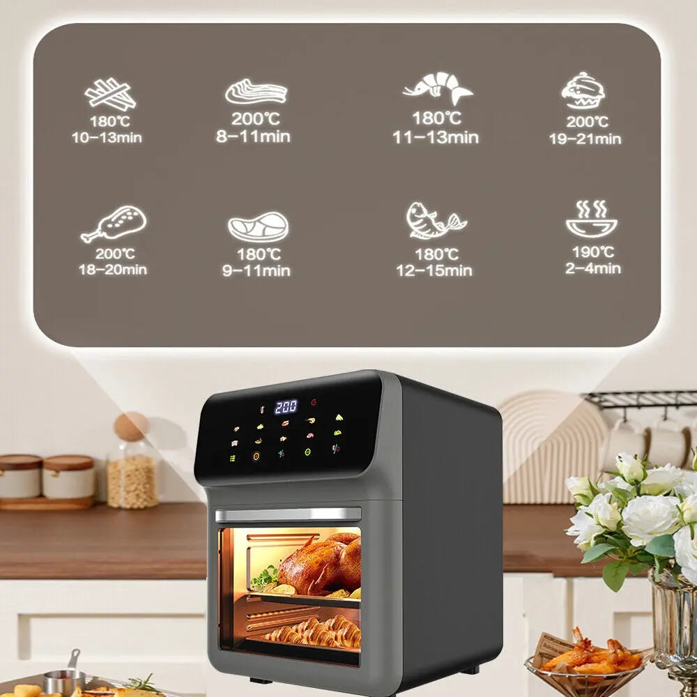 16L Air Fryer Digital Kitchen Oven Oil Free Low Fat Healthy Frying Cooker - DynamicDrop Hub
