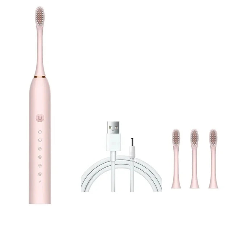 Electric Toothbrush USB Rechargeable Tooth Brush for Adult 6 Clean Modes Washable Teeth Whitening and Cleaning Brush