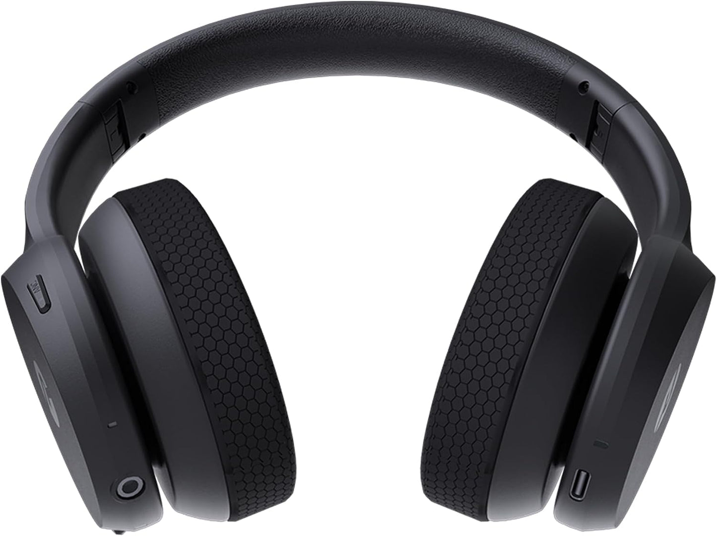 Fitness Headphones - Wireless Over-Ear-Headphones with 38 Hours of Battery, Active Noise Cancellation, Voice Command, Interchangeable Ear Cushions, IPX4 Water Resistance, (Black)