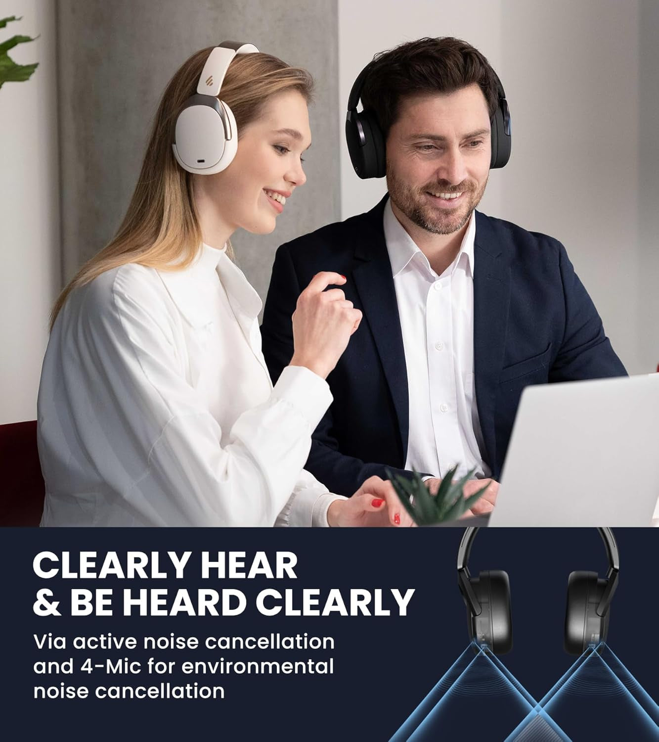 WH950NB Hybrid Active Noise Cancelling Headphones -LDAC Codec with Hi-Res Audio and Custom EQ via App after 55H Playtime with Foldable Wireless Over-Ear Bluetooth V5.3 Headphones - Black