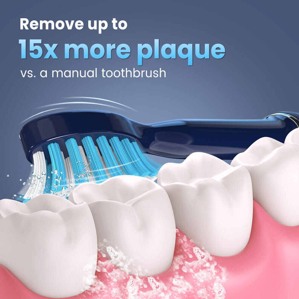 Rechargeable Electric Toothbrush with 3 Brushing Modes, Timer, and 7 Brush Heads – IPX7 Waterproof
