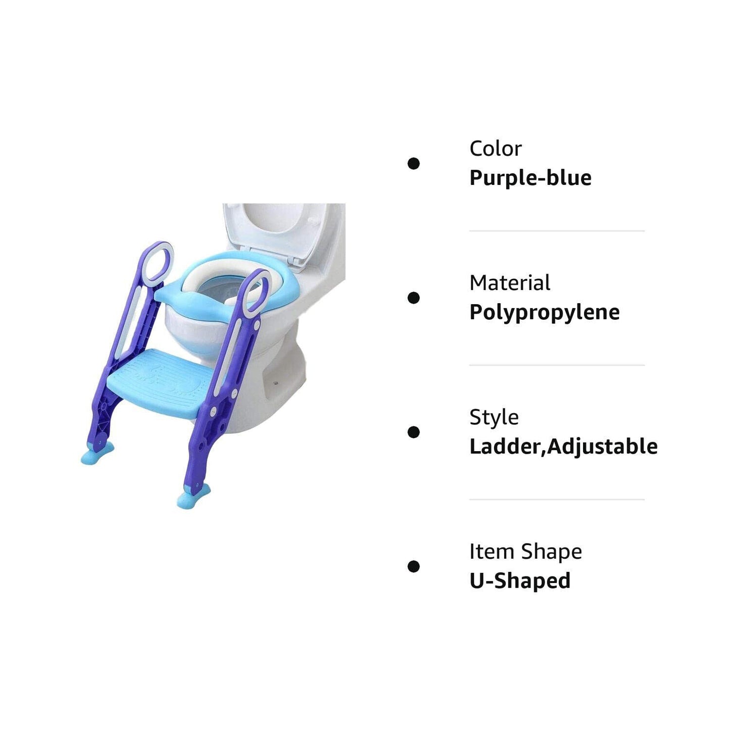 BAMNY Baby Toilet Trainer Adjustable Step Stool Ladder Soft Padded Seat Non-Slip
