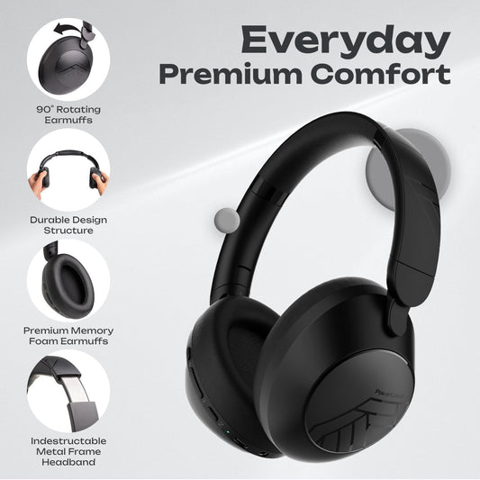Wireless Headphones over Ear, Bluetooth Headphones, 4 EQ Modes, 70H Playtime, Hi-Fi Stereo, Headphones with Microphone, Soft Memory Foam Earmuffs, Foldable for Iphone/Pc/Travel/Tv