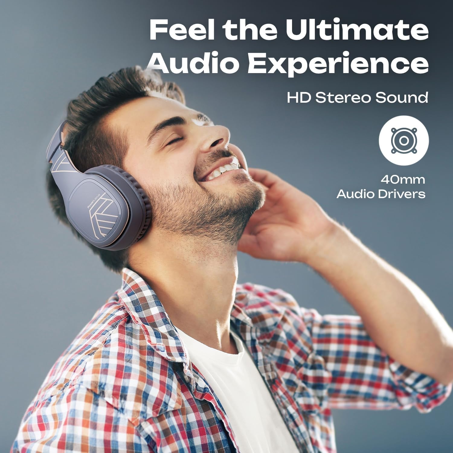 Wireless Headphones over Ear, Bluetooth Headphones over Ear, 50 Hours Playtime, Foldable Headphones with Built-In Microphone, Hi-Fi Stereo, Lightweight and Wired Mode for Phone Travel PC