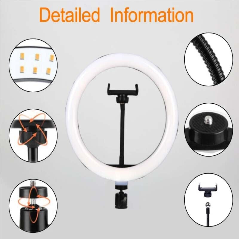 12Inch LED Selfie Live Makeup Ring Light with 1.7Meter Tripod Stand Phone Holder