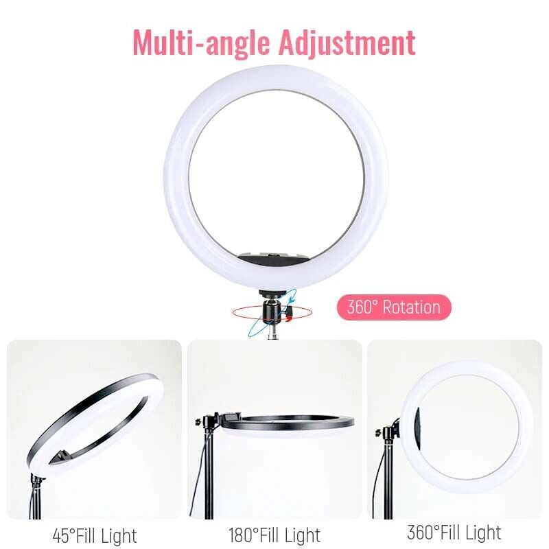 12Inch LED Selfie Live Makeup Ring Light with 1.7Meter Tripod Stand Phone Holder