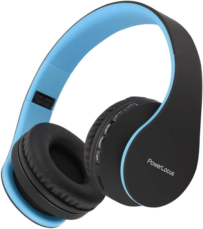 Wireless Bluetooth Over-Ear Stereo Foldable Headphones, Wired Headsets Noise Cancelling with Built-In Microphone for Iphone, Samsung, LG, Ipad (Black)