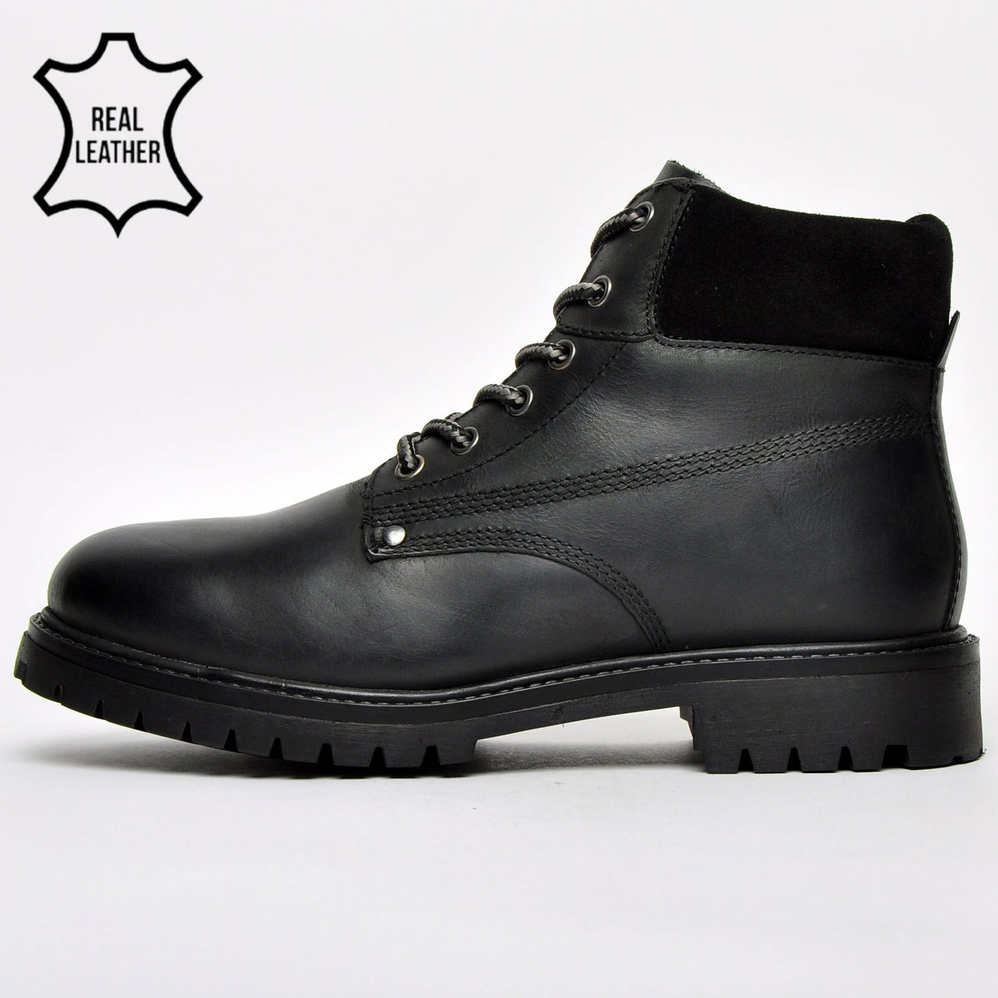 Oaktrak Baxter Mens Leather Urban Outdoor Ankle Boots Black