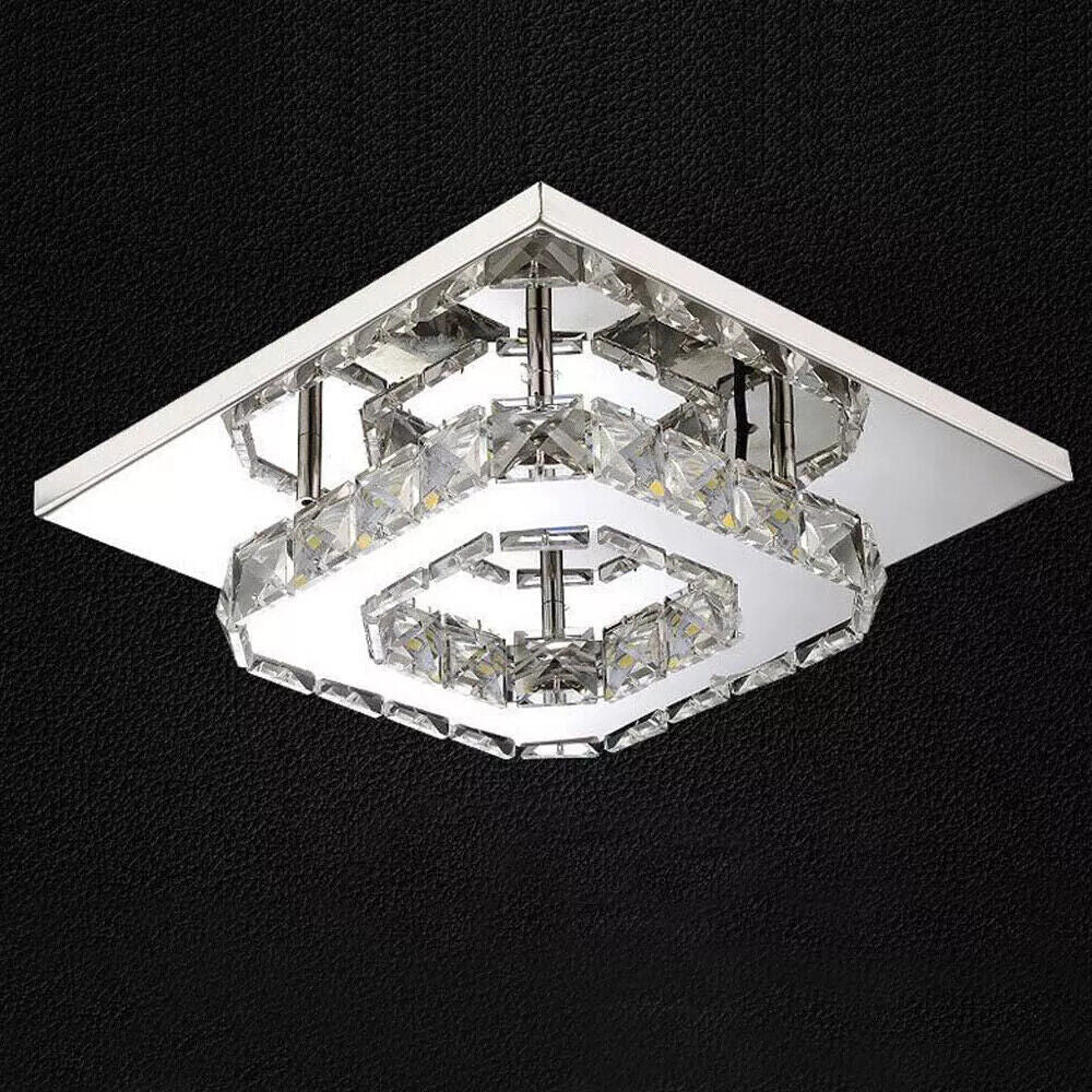 LED Crystal Ceiling Light Minimalist Modern Lamp Living Room Bedroom Lights
