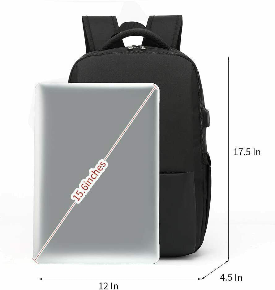 Waterproof Unisex Backpack Bag School Travel Laptop Bags USB Charging Port