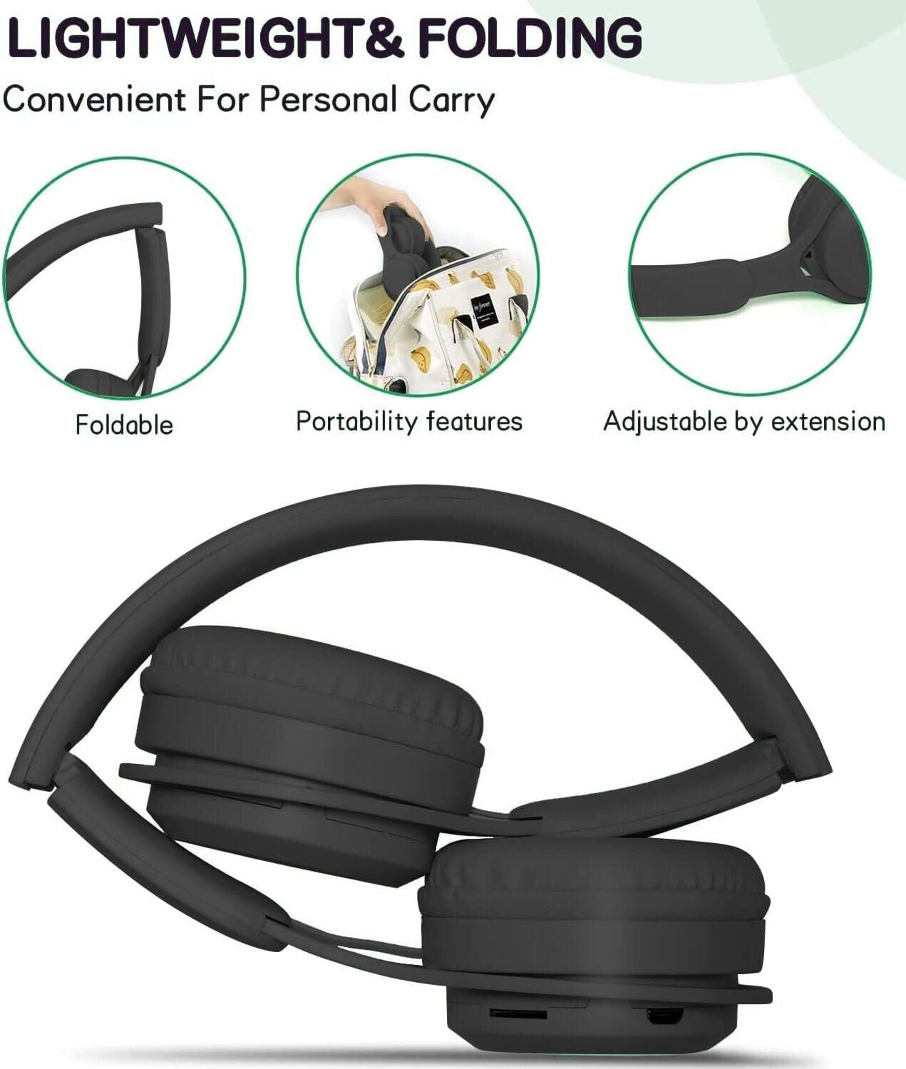 Wireless Bluetooth Headphones with Noise Cancelling Over-Ear Stereo Earphones