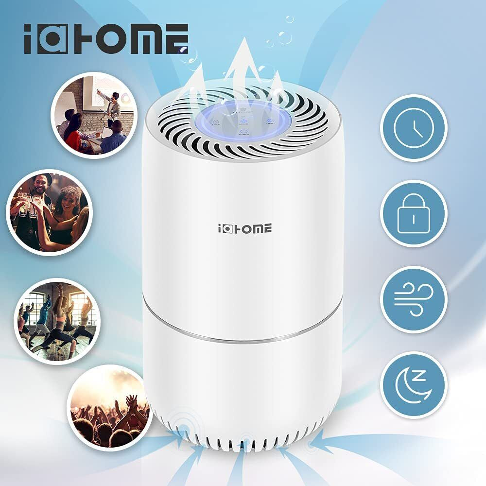 Air Purifier with HEPA & Active Carbon Filter Home Air Cleaner Noise Reduction