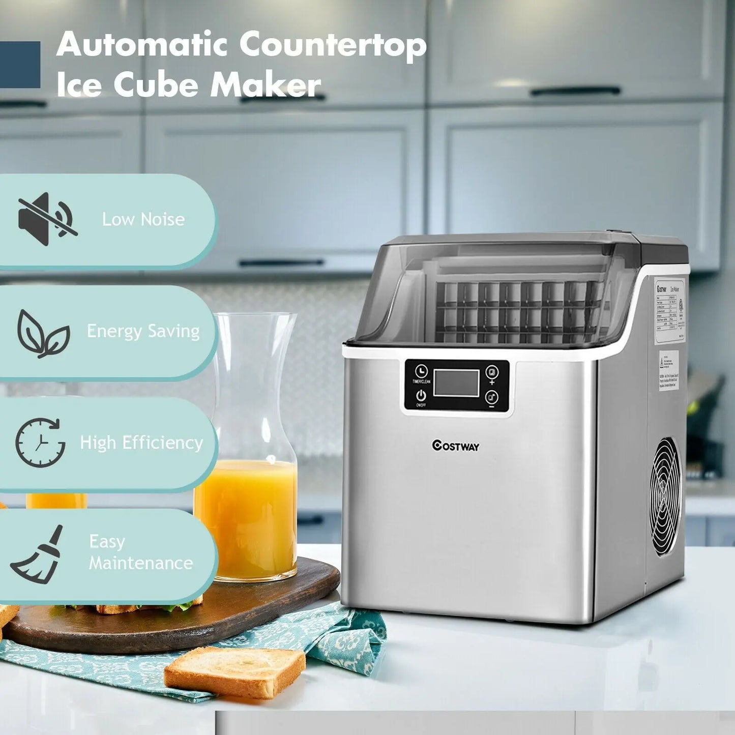 Countertop Portable Ice Cube Maker 18KG / 24H - DynamicDrop Hub
