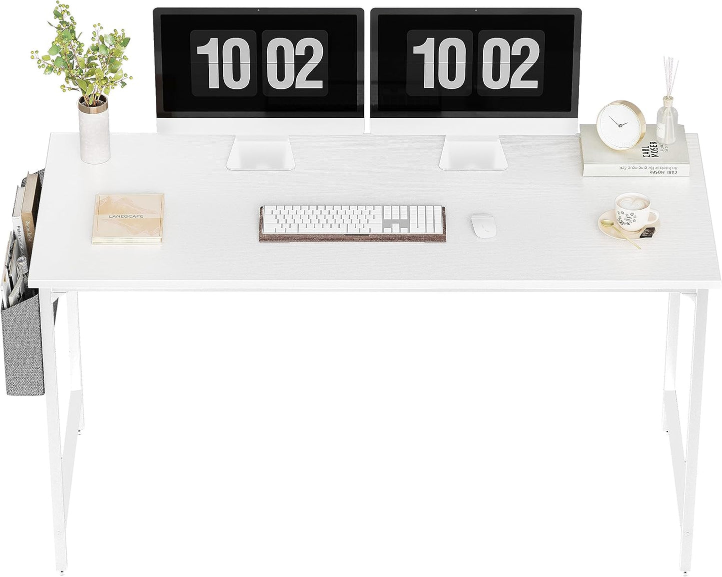 Computer Desk Home Office Desk 80X40 Cm Study Writing Table, Modern Simple Style, White