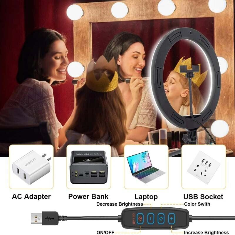 12Inch LED Selfie Live Makeup Ring Light with 1.7Meter Tripod Stand Phone Holder