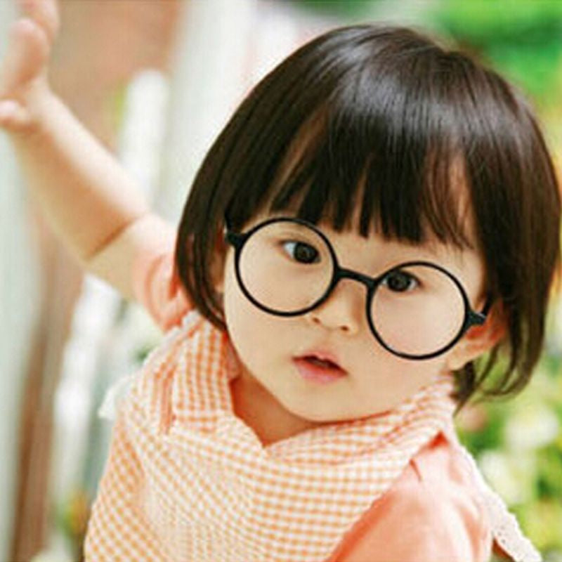 Retro Nerd Style Cute Baby round Glasses Frame No Lenses Candy Color Plastic