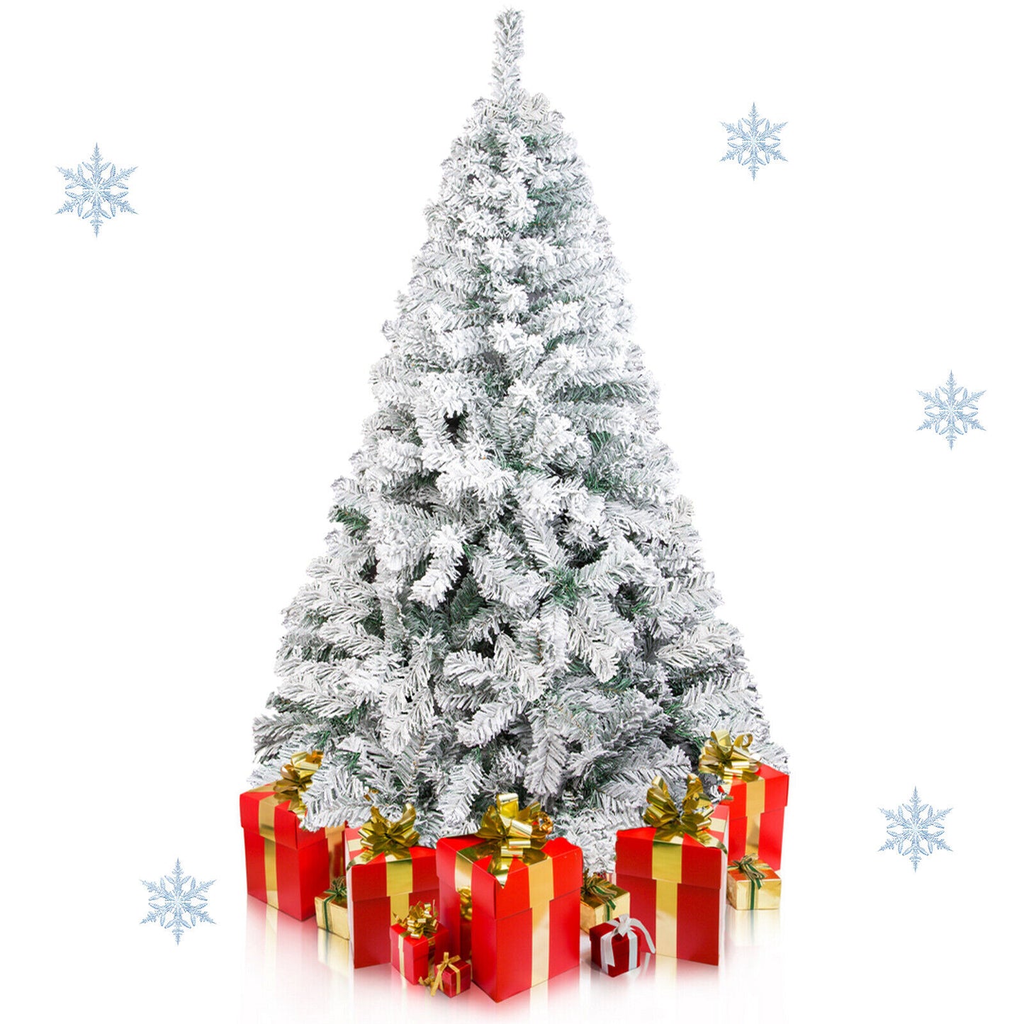 Christmas Tree Pre Lit with LED Lights Bushy Pine Xmas Indoor Decor 4/5/6/7FT