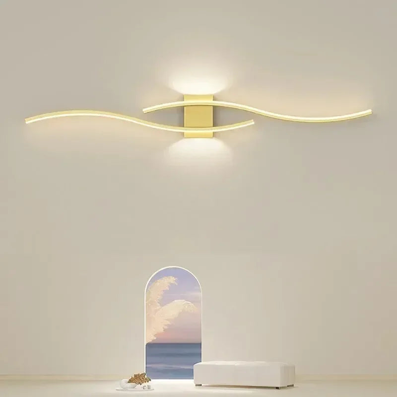 Modern Minimalist LED Wall Lamp – Long Bar Sconce for Living Room, Bedroom, Bedside, and Background Lighting – Sleek Home Decor Interior Light
