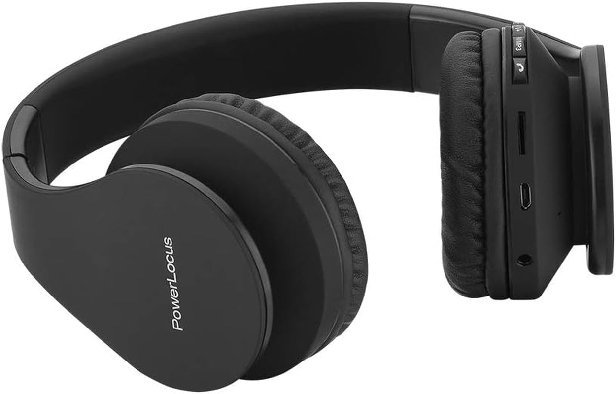 Wireless Bluetooth Over-Ear Stereo Foldable Headphones, Wired Headsets Noise Cancelling with Built-In Microphone for Iphone, Samsung, LG, Ipad (Black)