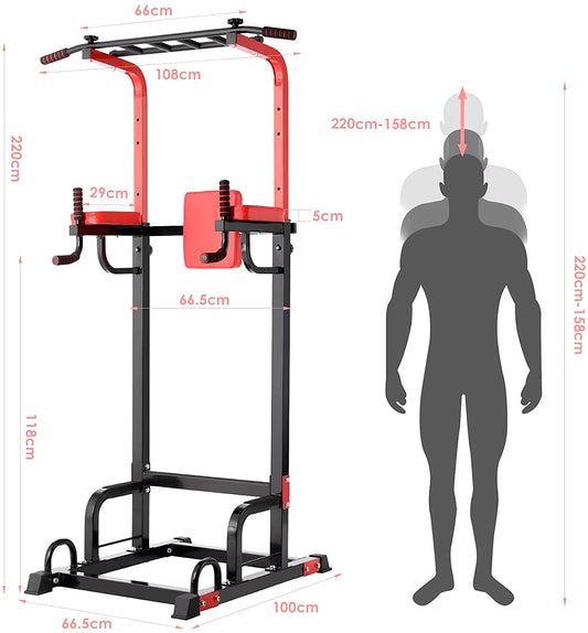 Power Tower Pull-Up Bar Strength Bodybuilding Station – 200Kg Capacity