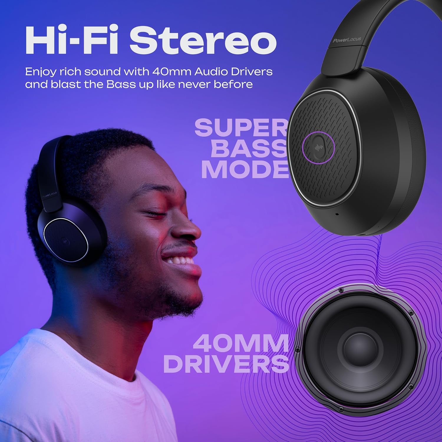 Hybrid Active Noise Cancelling Headphones, 60 Hours Playtime over Ear Bluetooth Headphones, Hi-Fi Stereo Wireless Headphones with Bass Button, Foldable, with Mic for Travel,Mobile Phone,Pc