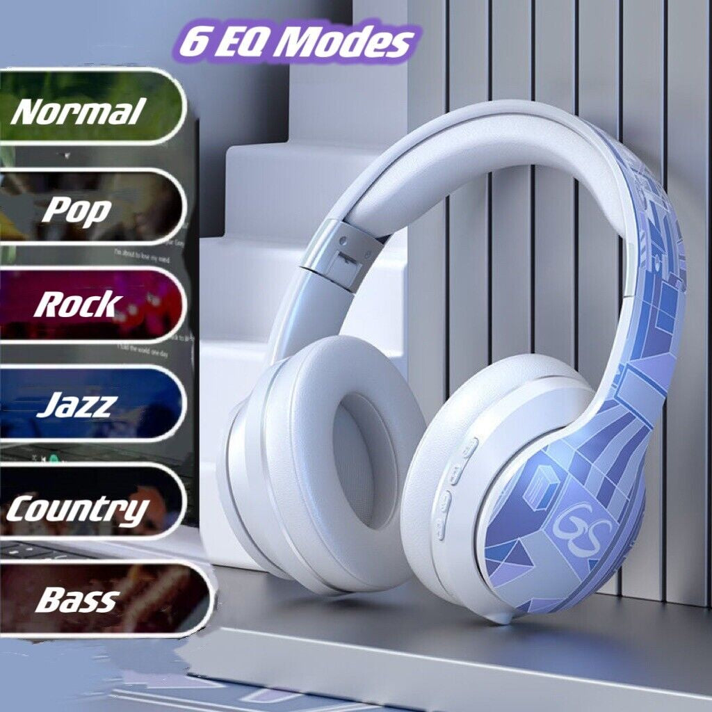 Wireless Bluetooth Headphones with Noise Cancelling, Over-Ear Hi-Fi Stereo Earphones with Bluetooth 5.2, Foldable & Ergonomic Design