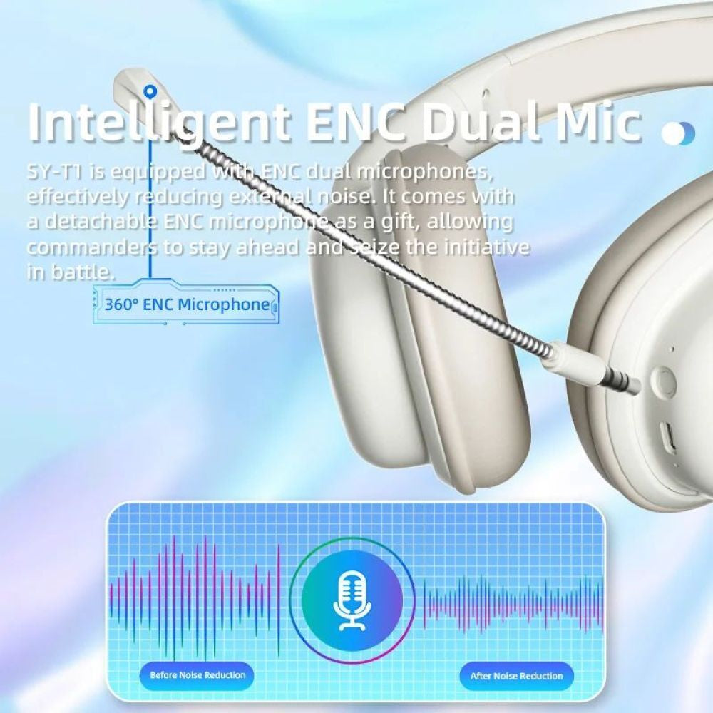 Wireless Bluetooth Headphones with Noise Cancelling Over-Ear Earphones Headset