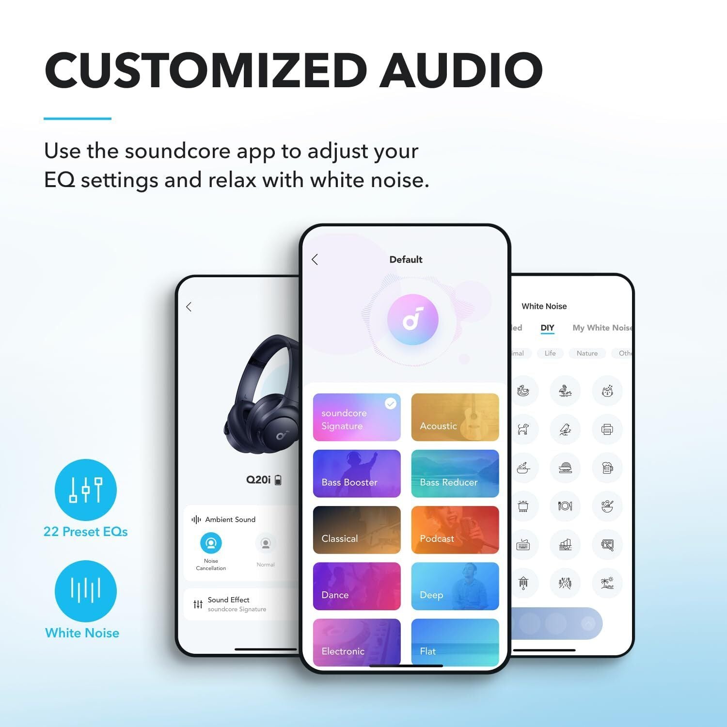 Soundcore by Anker Q20I Hybrid Active Noise Cancelling Foldable Headphones - Ear Comfort - Gym Headphone - Domestic Delivery Only