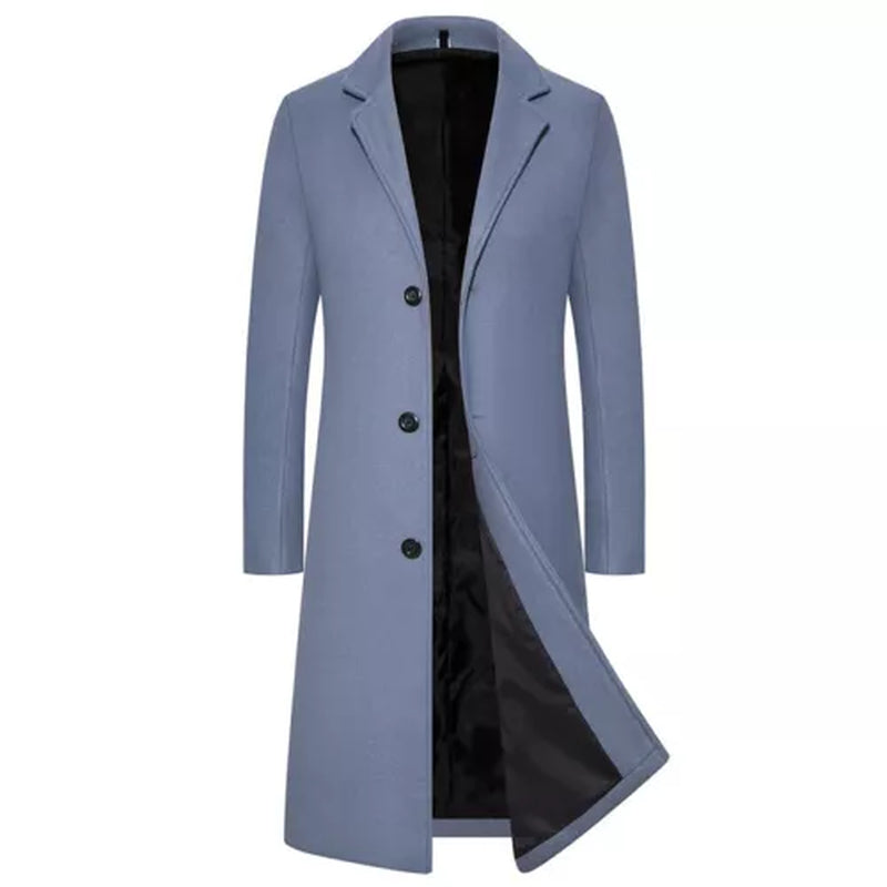 Men’s Winter Formal Trench Coat – Warm Long Overcoat for Smart Work or Daily Wear
